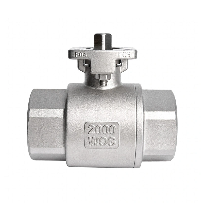 Válvula de bola de montaje directo de acero inoxidable de 2 piezas 2000WOG