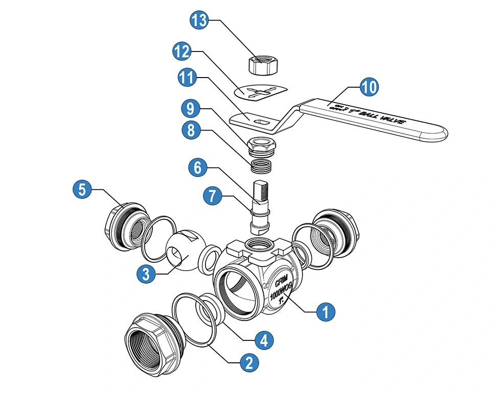 Three Way Ball Valve T Port